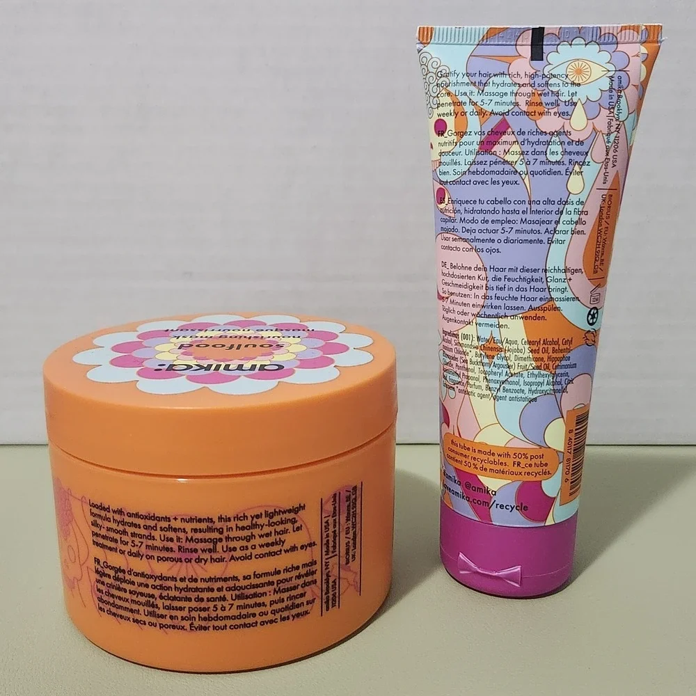 Lot of 2 AMIKA Soulfood Nourishing Hair Mask Full Size‎ All Hair Types